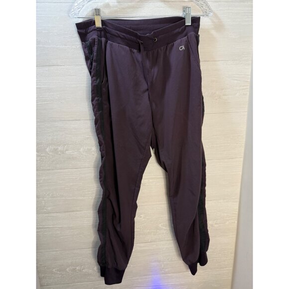 GapFit Womens Purple Jogger Pants With Black Side Stripe Ribbed Waistband & Cuff - Picture 8 of 14